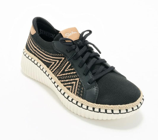 Women's Knit Skechers Lace-Up Sneaker