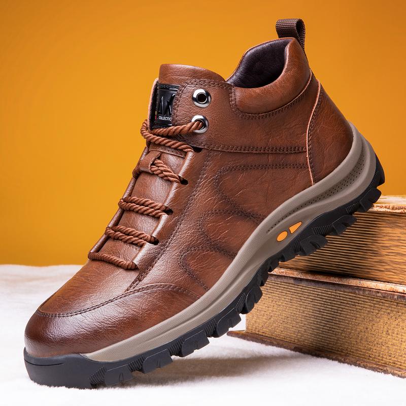 Men's Fashion Mid-top Cowhide Casual Shoes