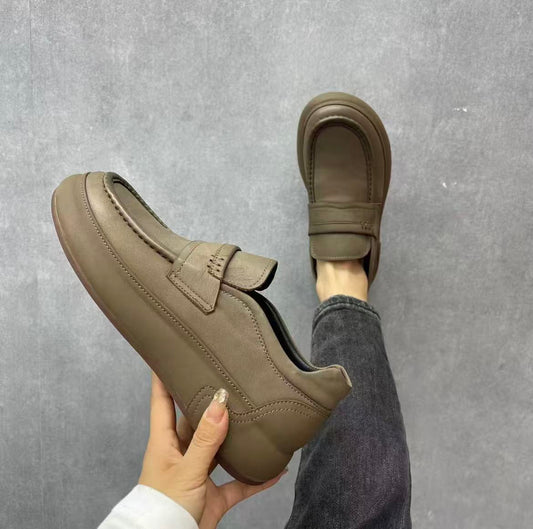 Men's Thick-soled Cowhide Business Casual Shoes