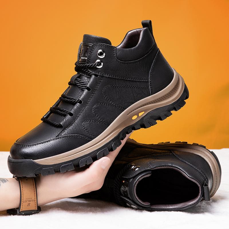 Men's Fashion Mid-top Cowhide Casual Shoes
