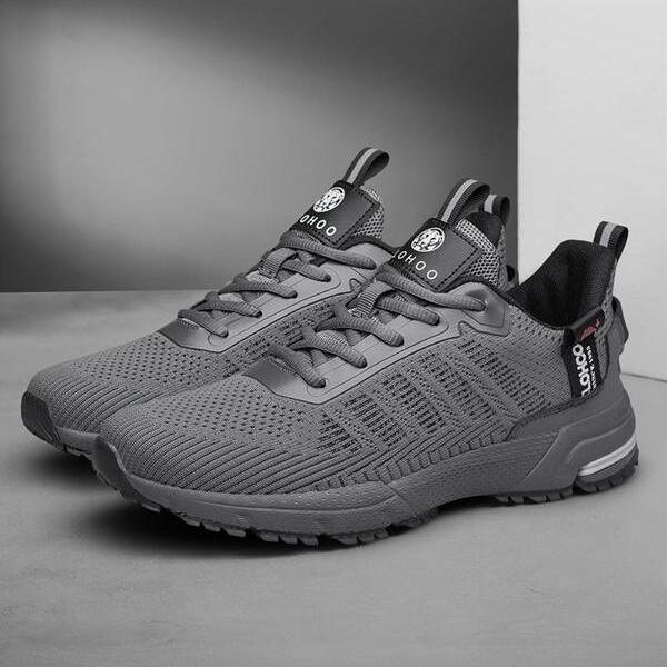 Men's Contrast Mesh Lace Up Low Top Trainer Sneakers