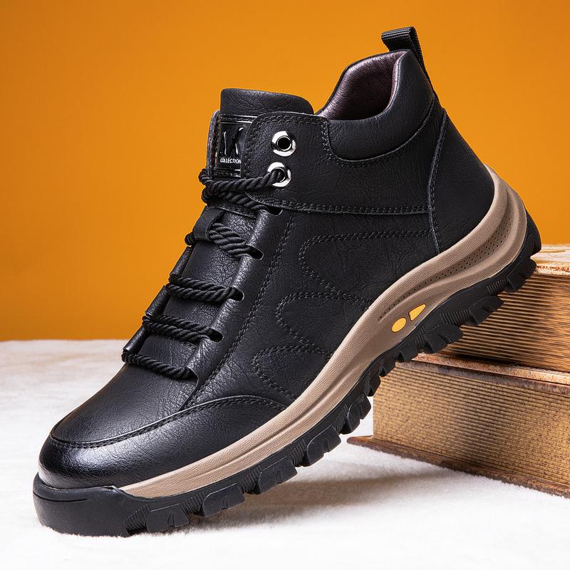 Men's Fashion Mid-top Cowhide Casual Shoes