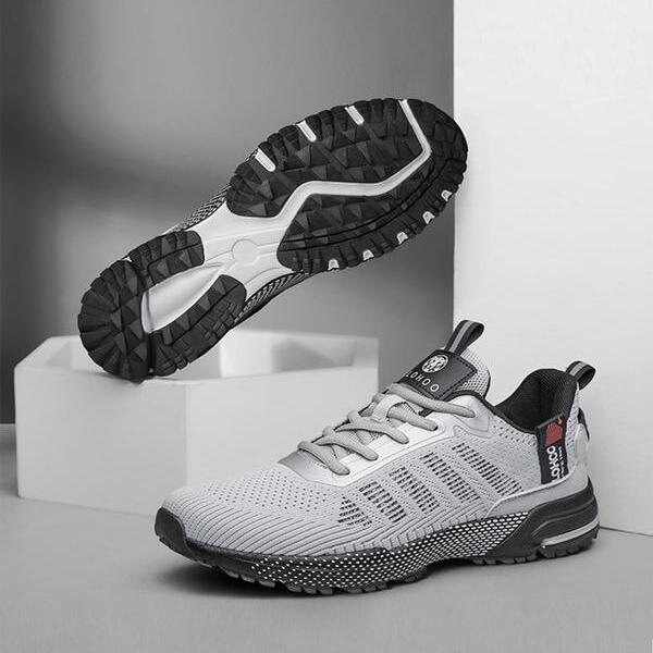 Men's Contrast Mesh Lace Up Low Top Trainer Sneakers