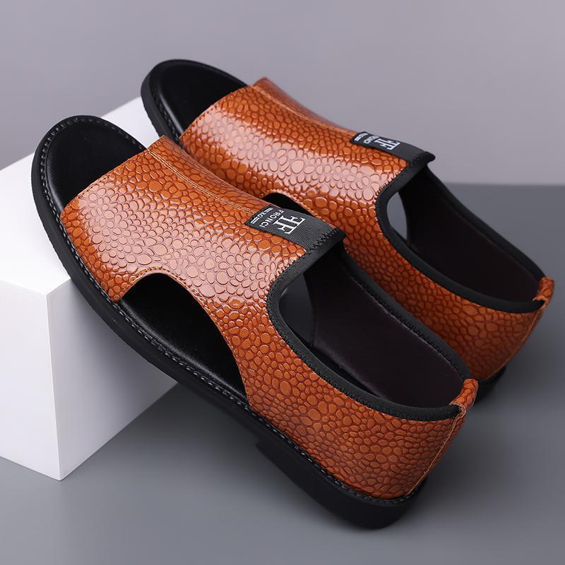 Men's Causal Leather Outdoor Lightweight Arch Support Sandals