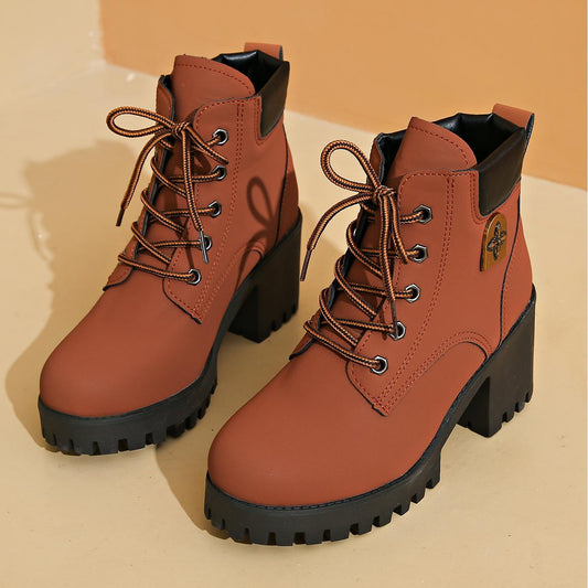 Women's Block Heel Round Toe Ankle Boots