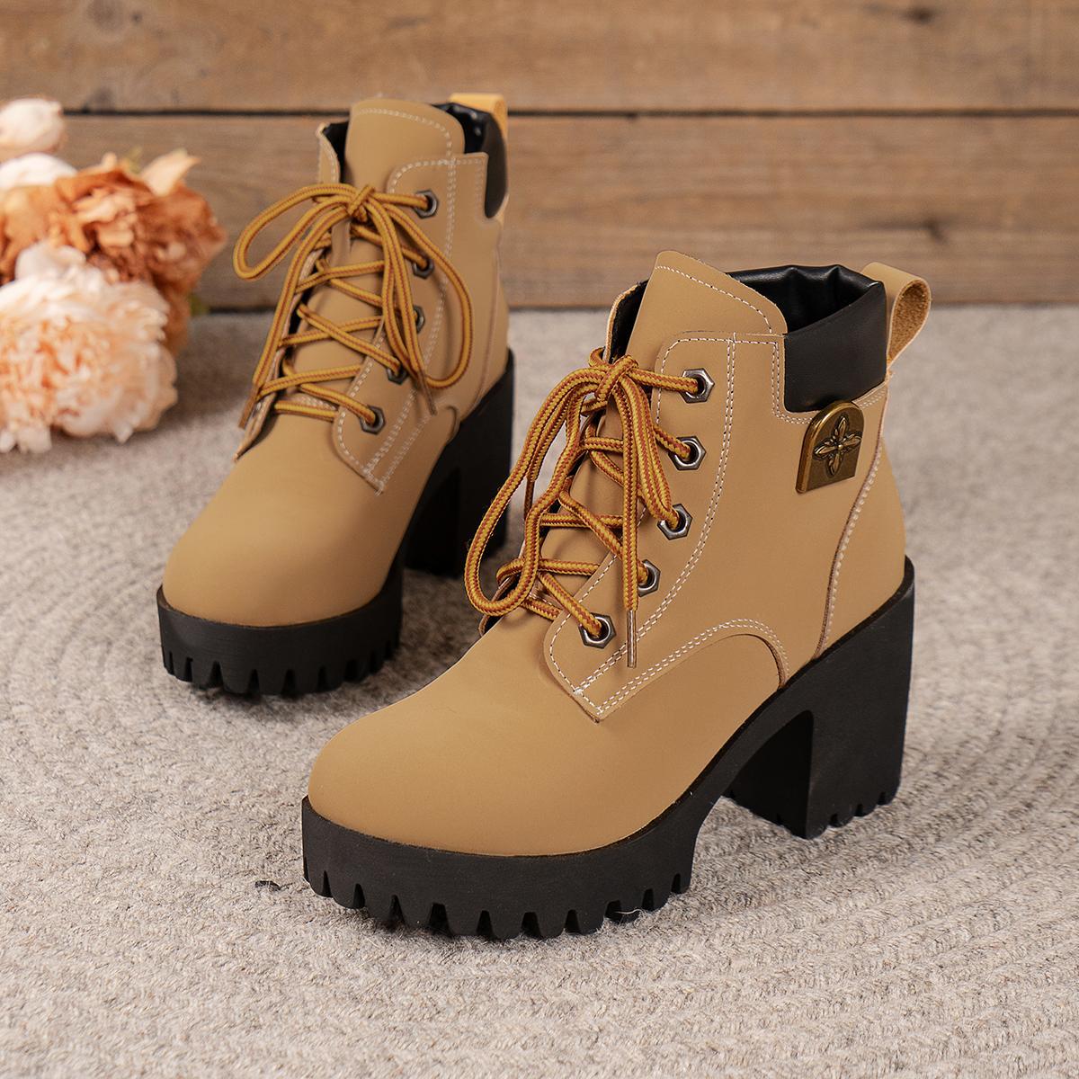 Women's Block Heel Round Toe Ankle Boots