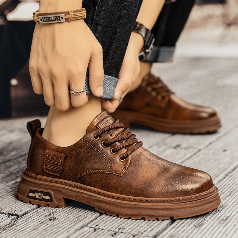 Men's Retro Low-top Big Head Martin Boots