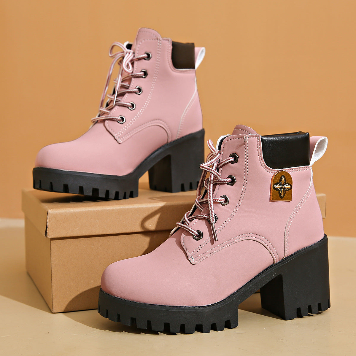 Women's Block Heel Round Toe Ankle Boots