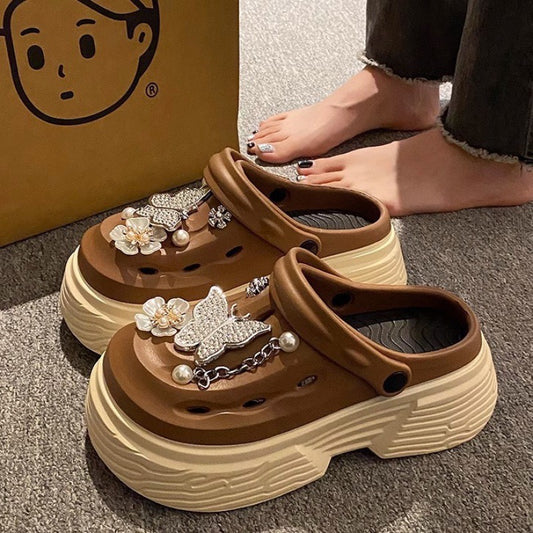 Pearl Star Decoration Platform Clogs