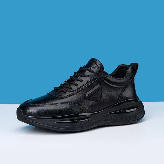 OwenGrid Men's Soft Leather Casual Air-Cushion Trendy Sports Shoes