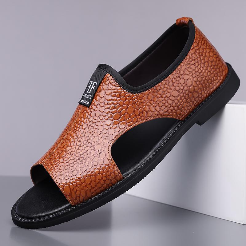Men's Causal Leather Outdoor Lightweight Arch Support Sandals