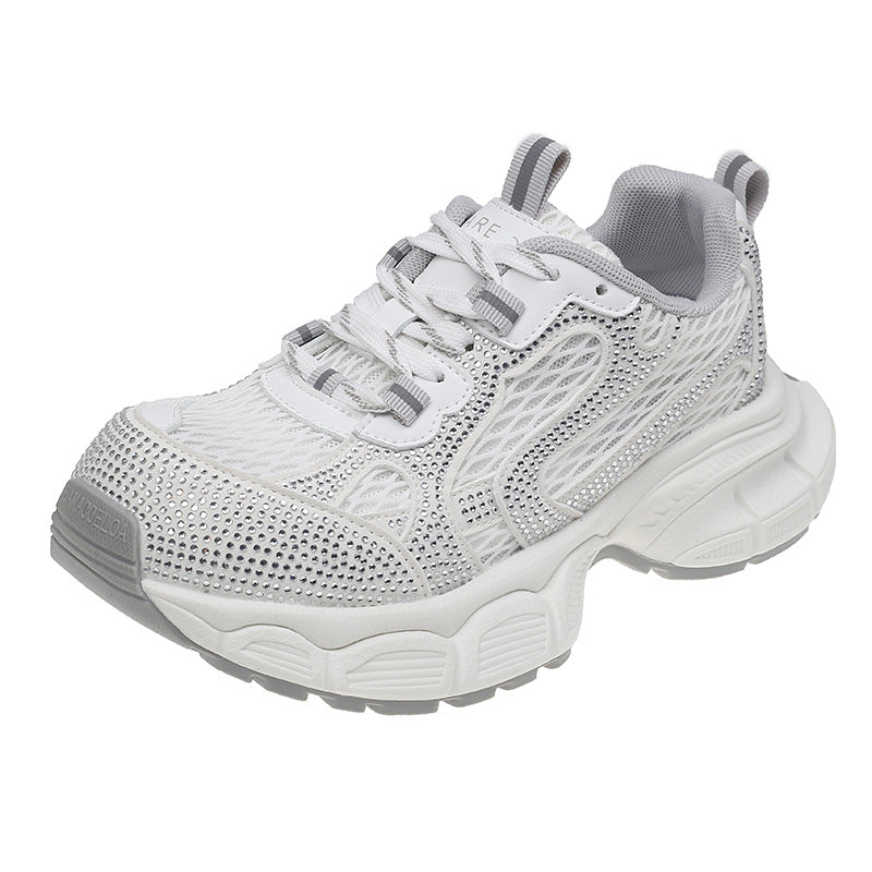 Women's Mesh Thick-Sole Sequined Casual Shoes