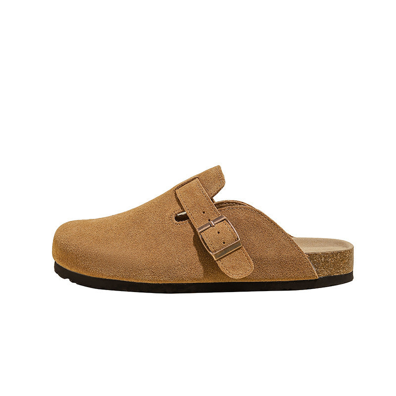 Closed Round Toe Suede Cork Birkenstocks