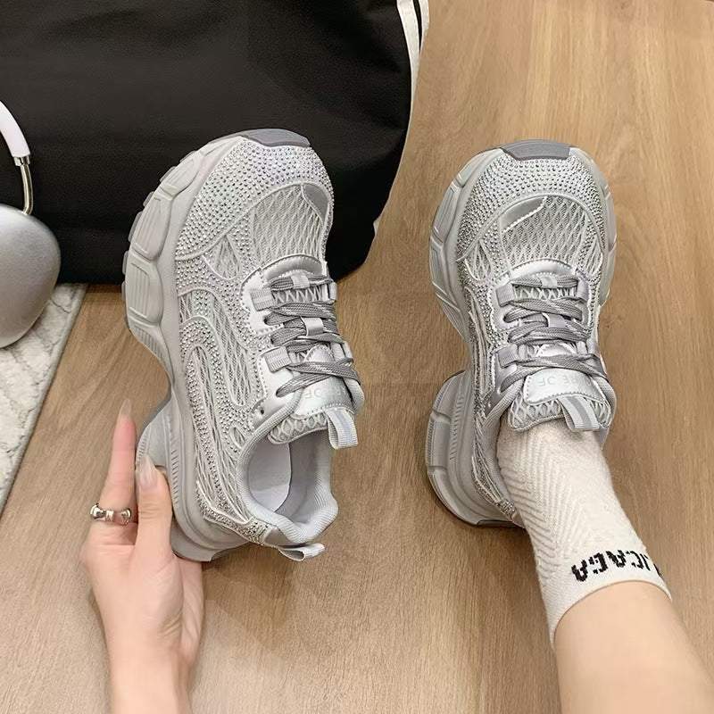 Women's Mesh Thick-Sole Sequined Casual Shoes