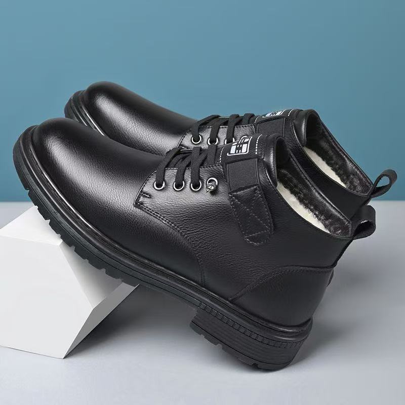 OwenGrid Men's Winter Warm High-Top Soft-Soled Martin Boots
