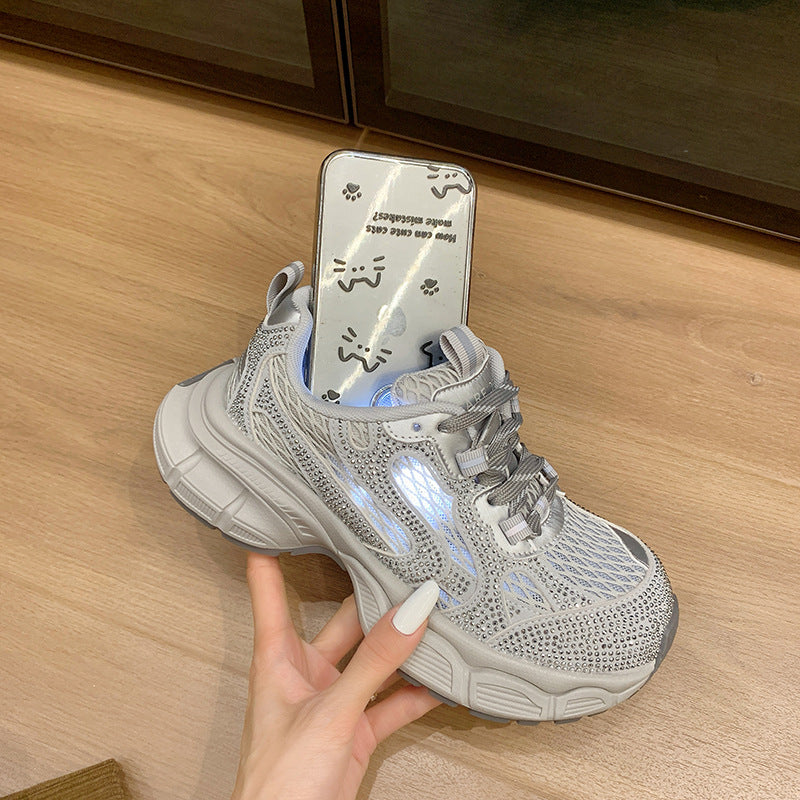 Women's Mesh Thick-Sole Sequined Casual Shoes
