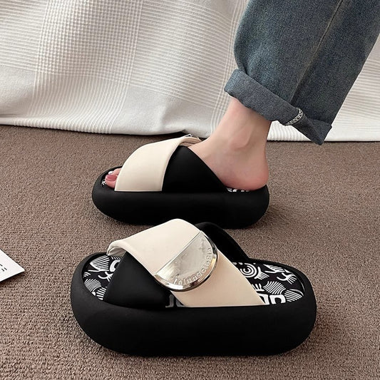 Women's Thick-soled Versatile Graffiti Slippers