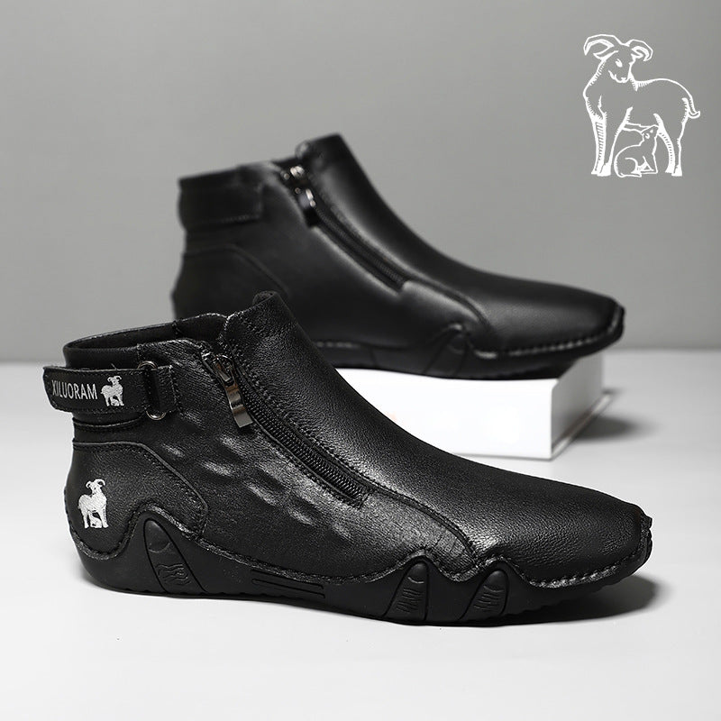 Men's Vintage Leather Casual Ankle Boots