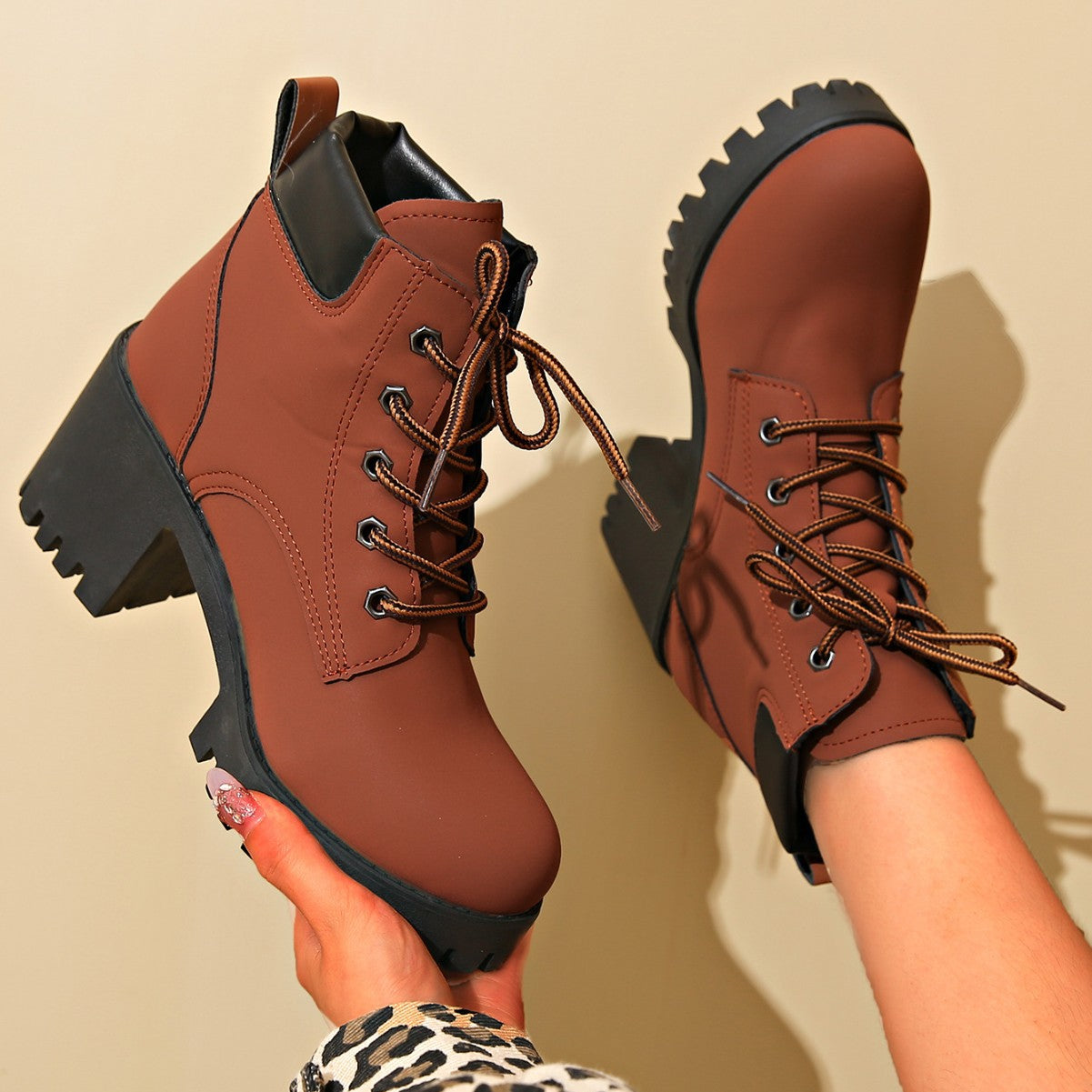 Women's Block Heel Round Toe Ankle Boots