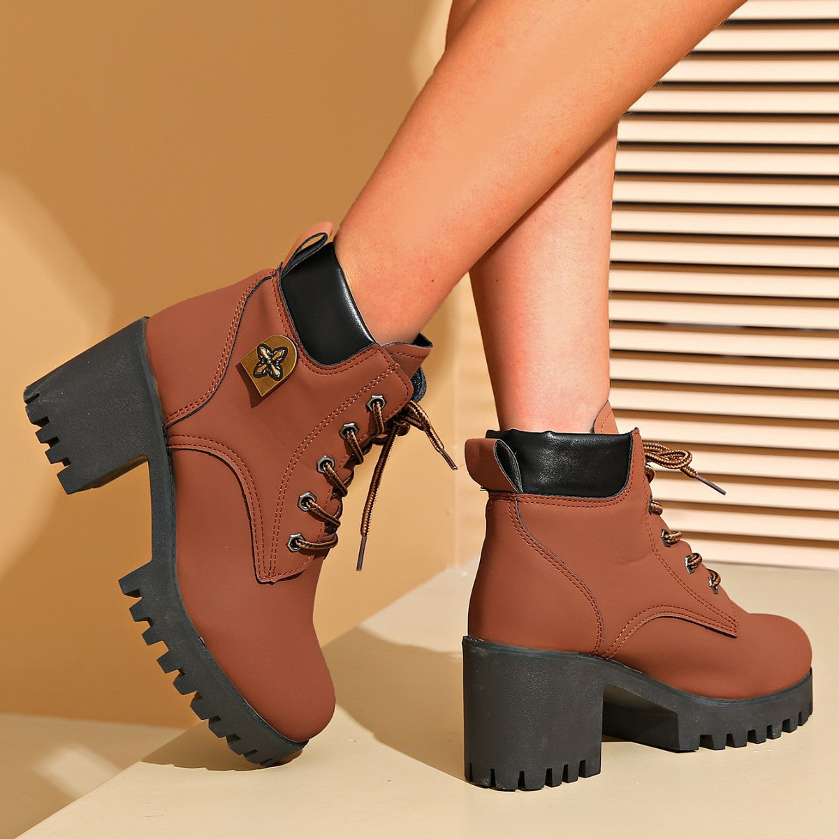 Women's Block Heel Round Toe Ankle Boots