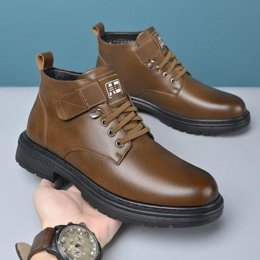 OwenGrid Men's Winter Warm High-Top Soft-Soled Martin Boots