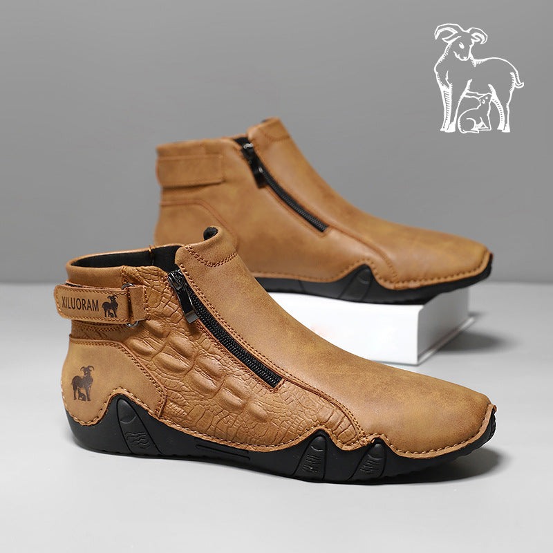 Men's Vintage Leather Casual Ankle Boots