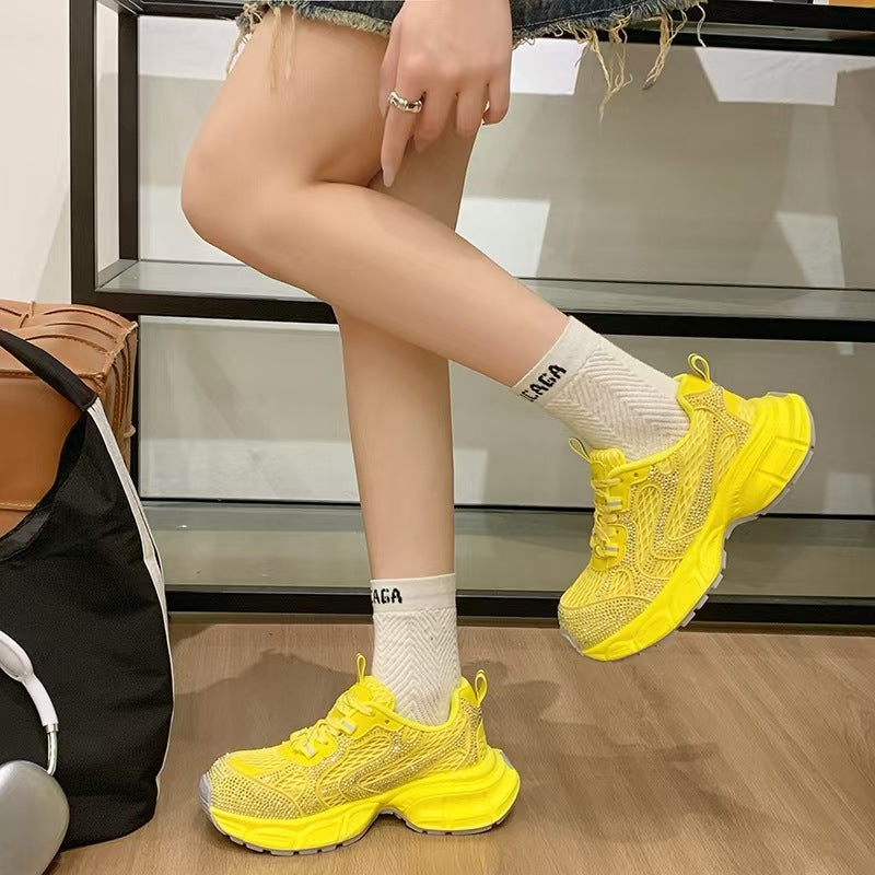 Women's Mesh Thick-Sole Sequined Casual Shoes