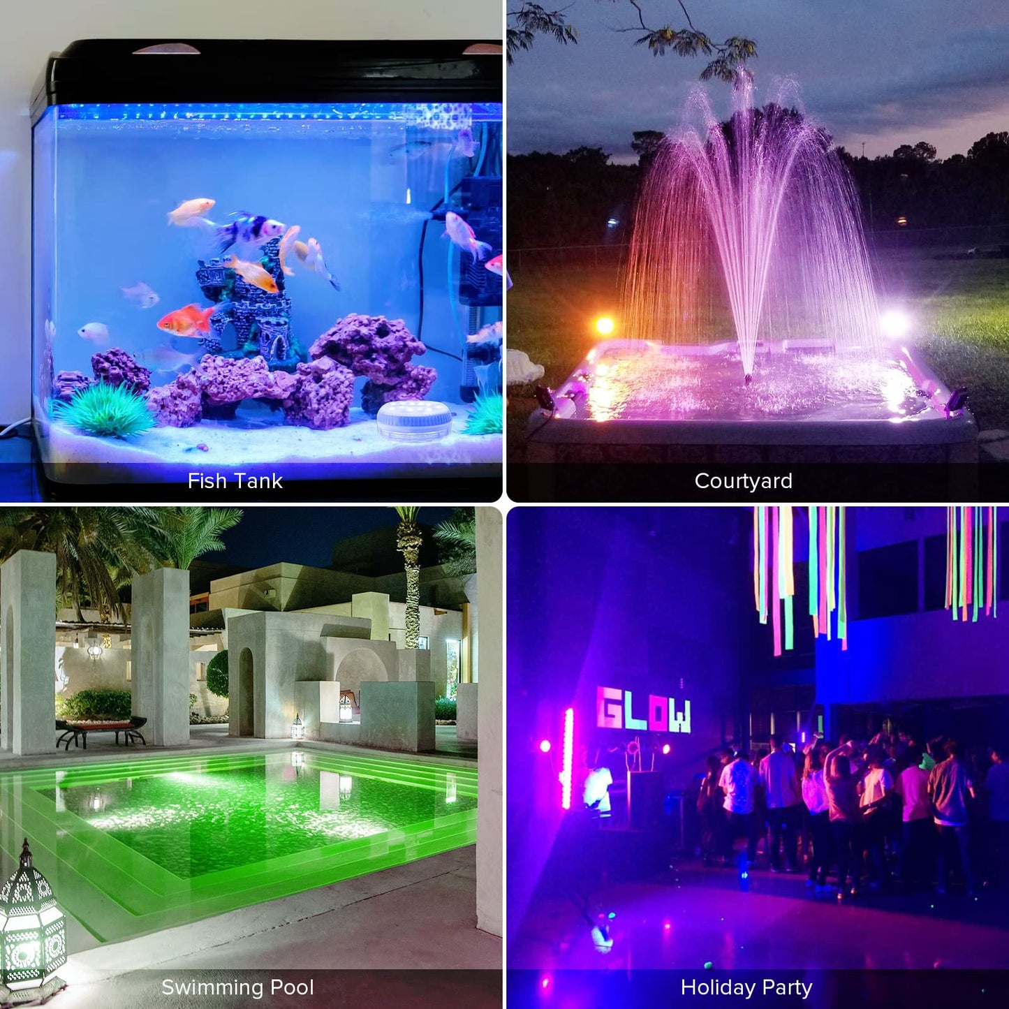 OwenGrid RGB Pool Lights with 16 Colors RF Remote