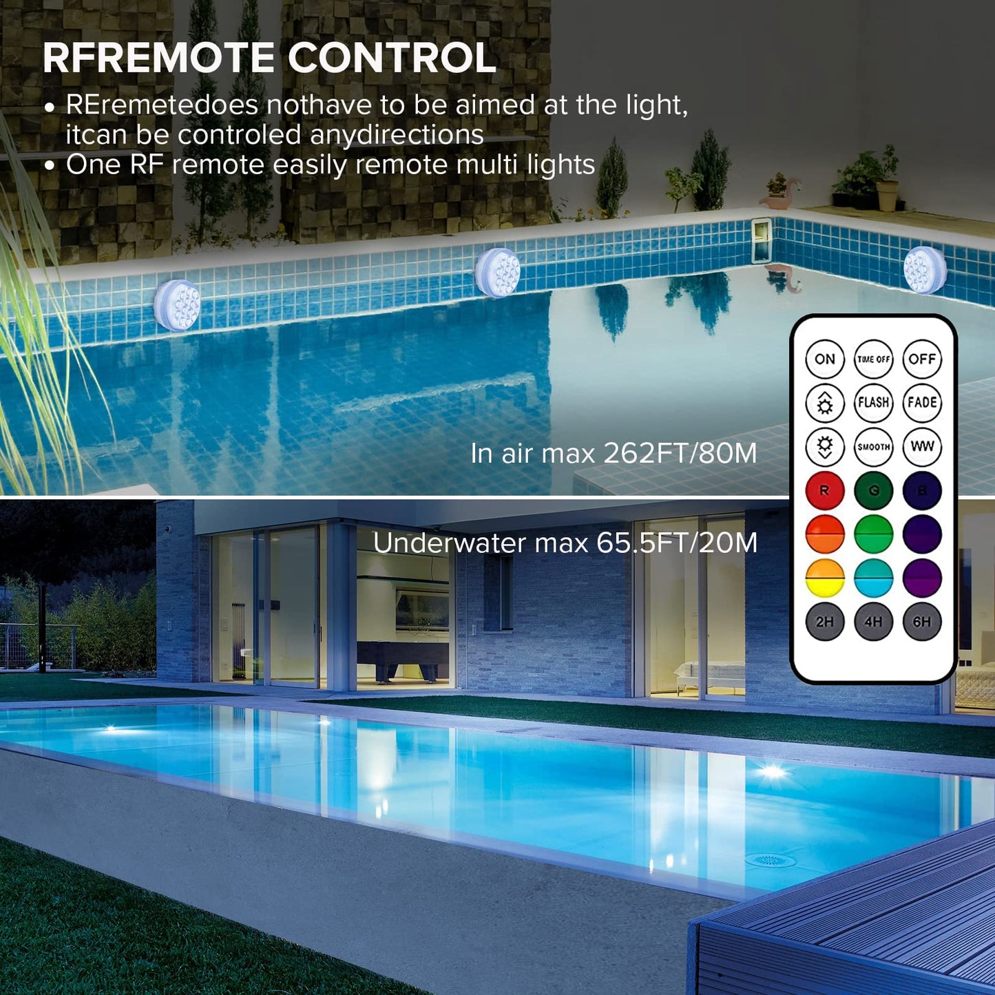 OwenGrid RGB Pool Lights with 16 Colors RF Remote