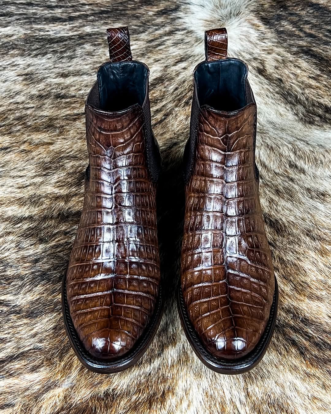 Italian Handmade Crocodile Leather Ankle Boots
