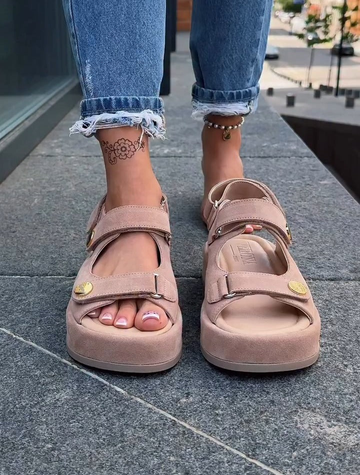 Women's Platform Studded Suede Sandals