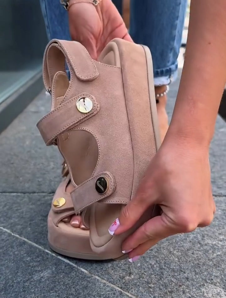 Women's Platform Studded Suede Sandals