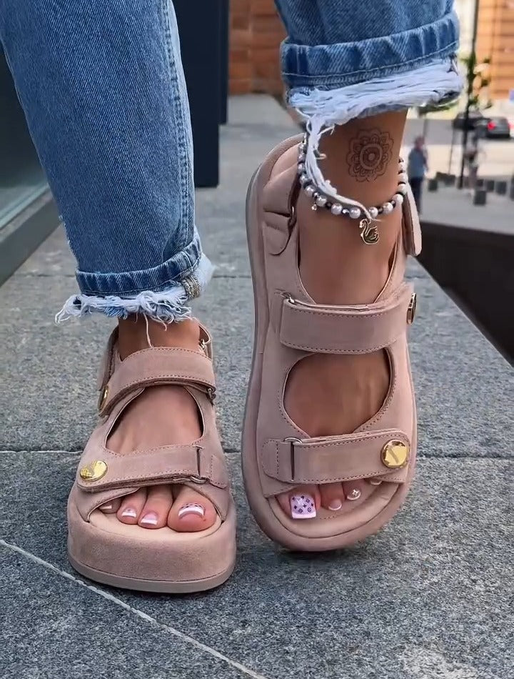 Women's Platform Studded Suede Sandals
