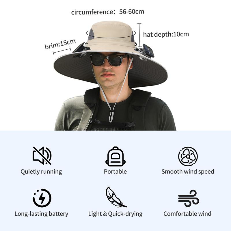 OwenGrid 2025 New Solar Fan Outdoor Fishing Hat