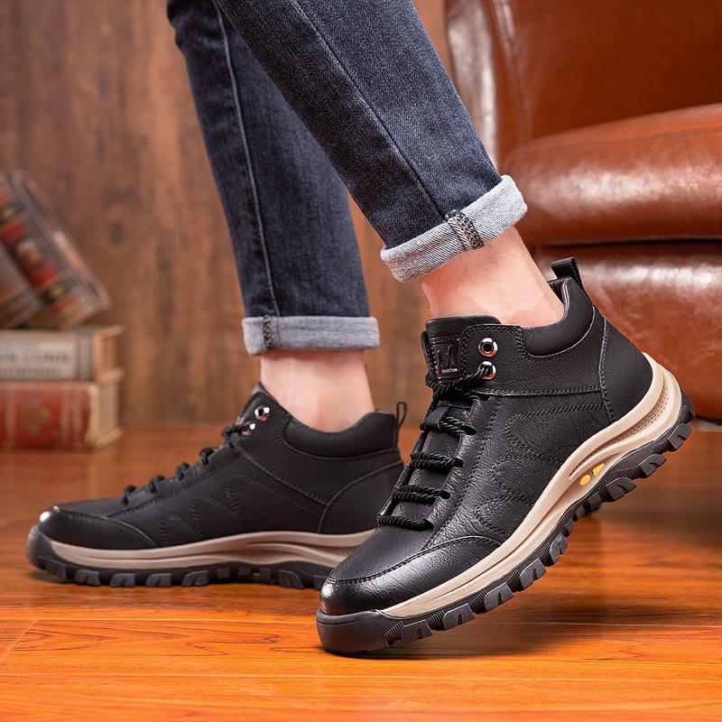 Men's Fashion Mid-top Cowhide Casual Shoes