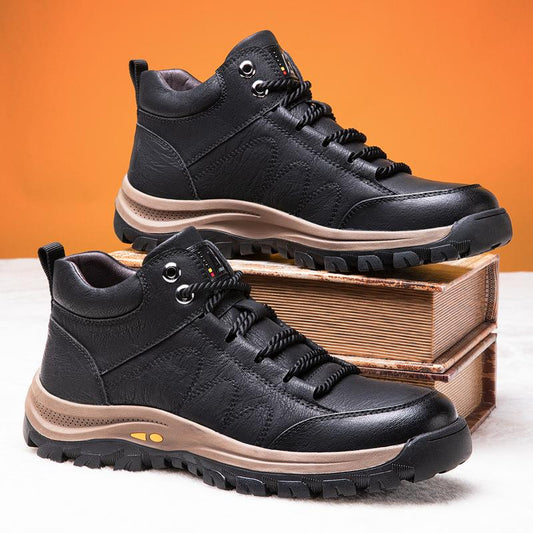 Men's Fashion Mid-top Cowhide Casual Shoes