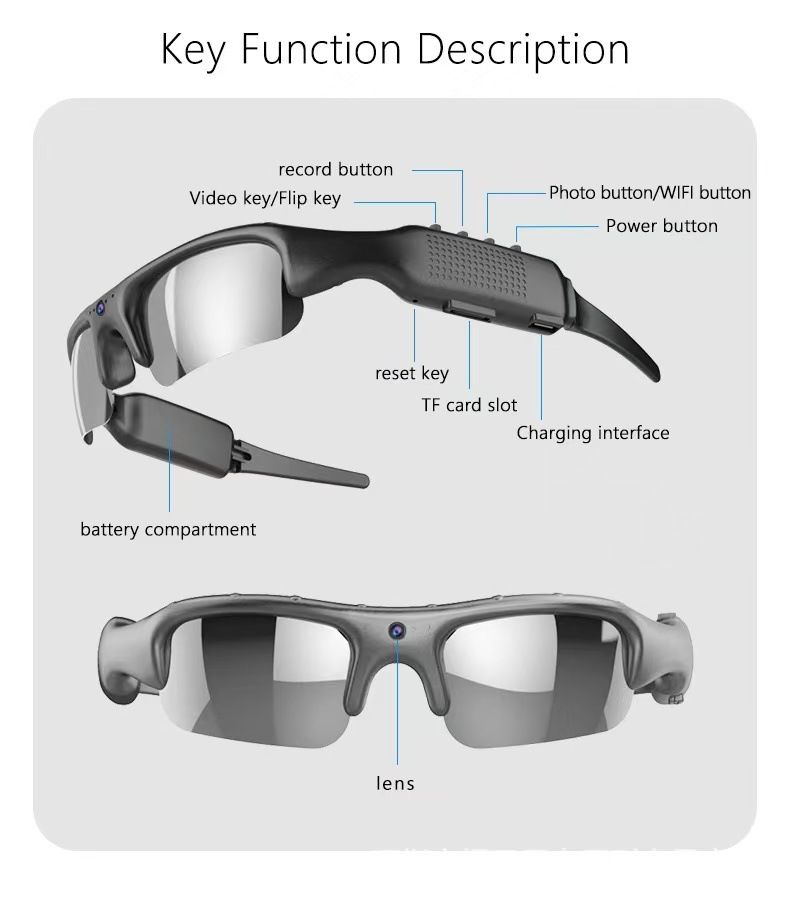 OwenGrid WiFi Outdoor Sports Camera Sunglasses