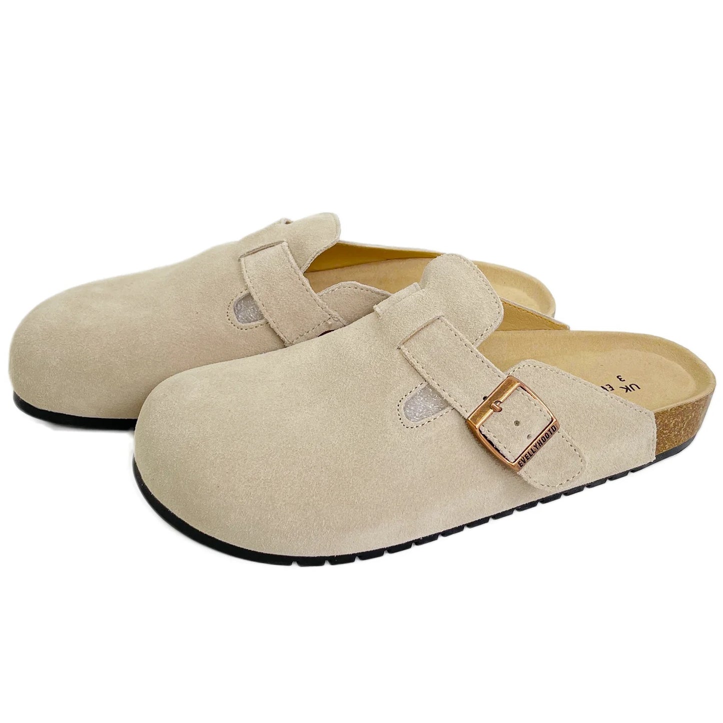 Closed Round Toe Suede Cork Birkenstocks
