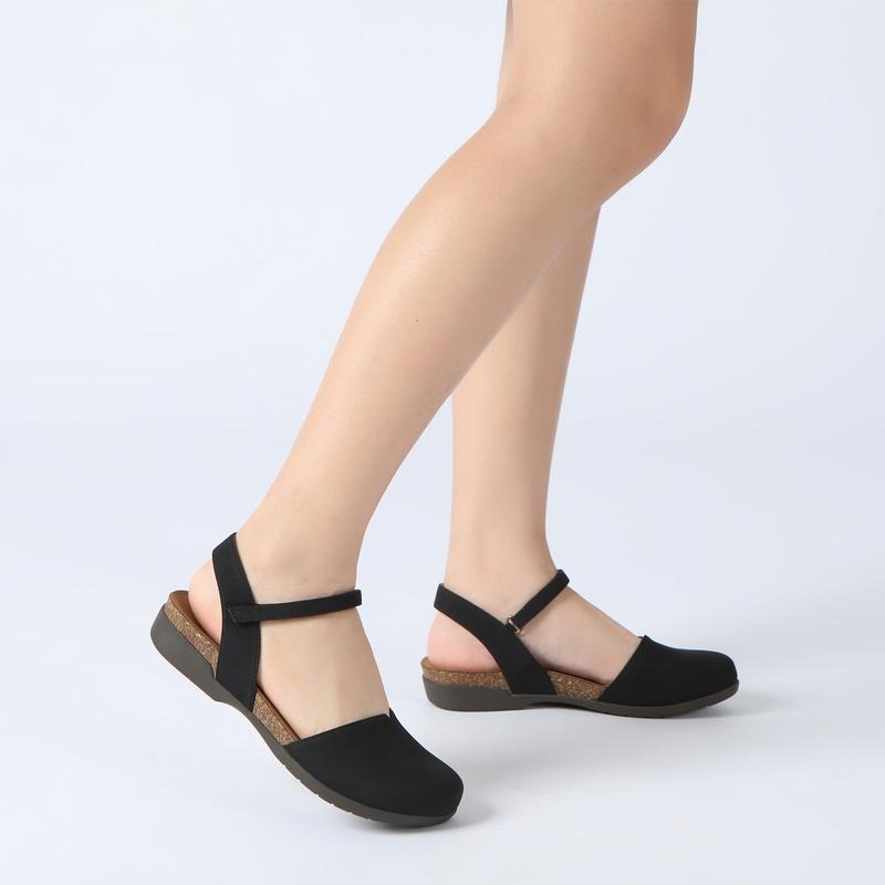 Women's Closed Toe Arch Support Flat Sandals