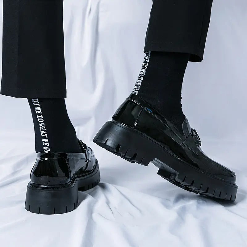Men's Casual Tassel Decor Leather Slip-on Loafers