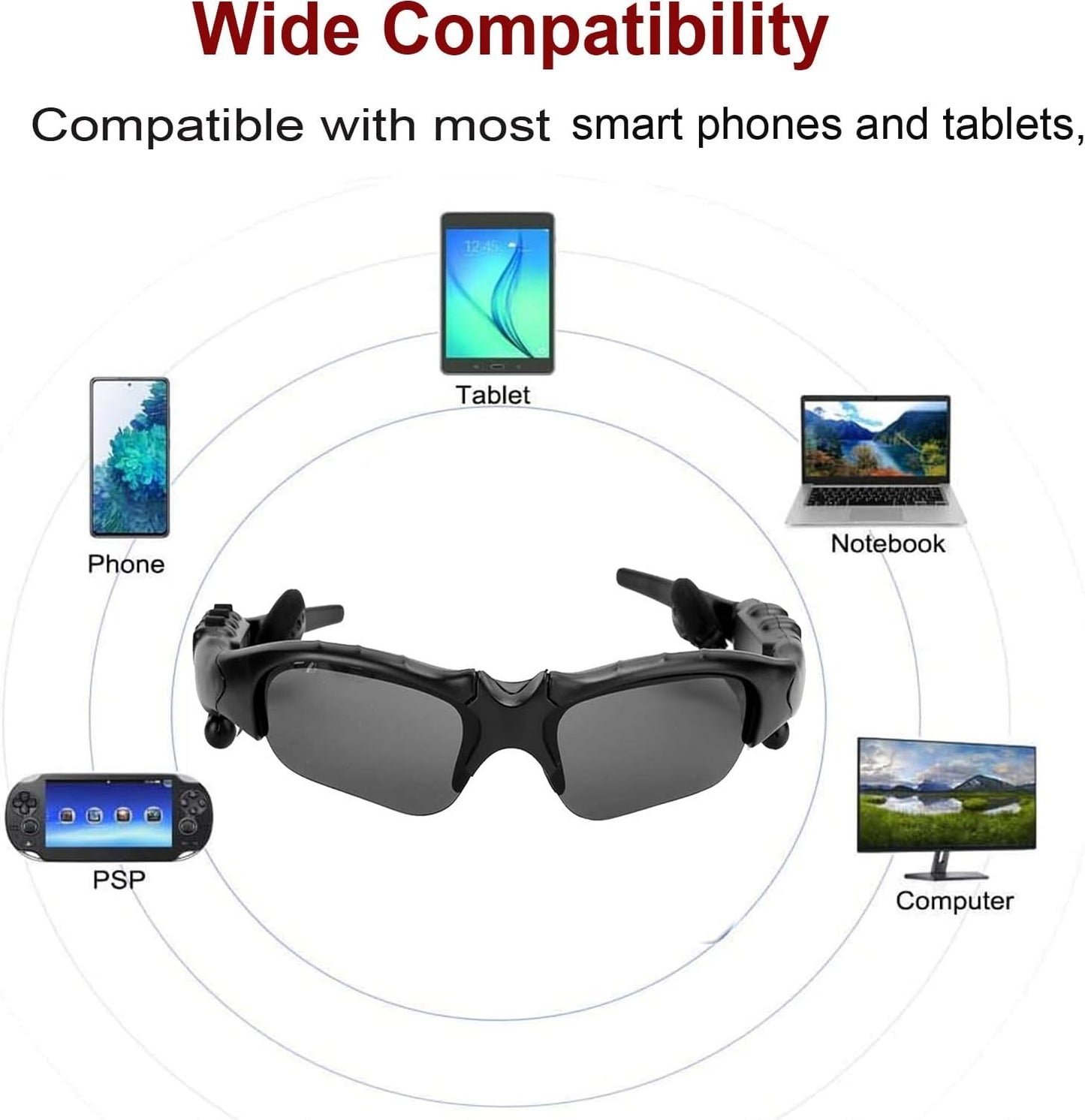 OwenGrid Wireless Smart Sports Earphones Call Glasses