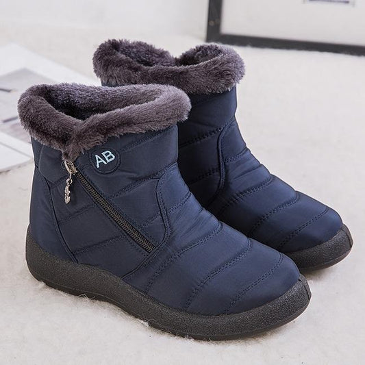 Womens Warm Fur Lined Winter Waterproof Ankle Boots