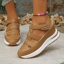 OwenGrid Women's Hollow Leather Breathable Wedge Sandals