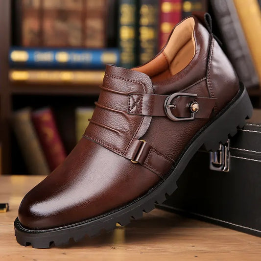 OwenGrid Men's Fashion Metal Decorative Buckle Height Shoes