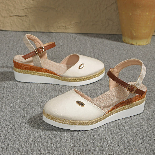 OwenGrid Women's Wedge-buckle Roman Sandals