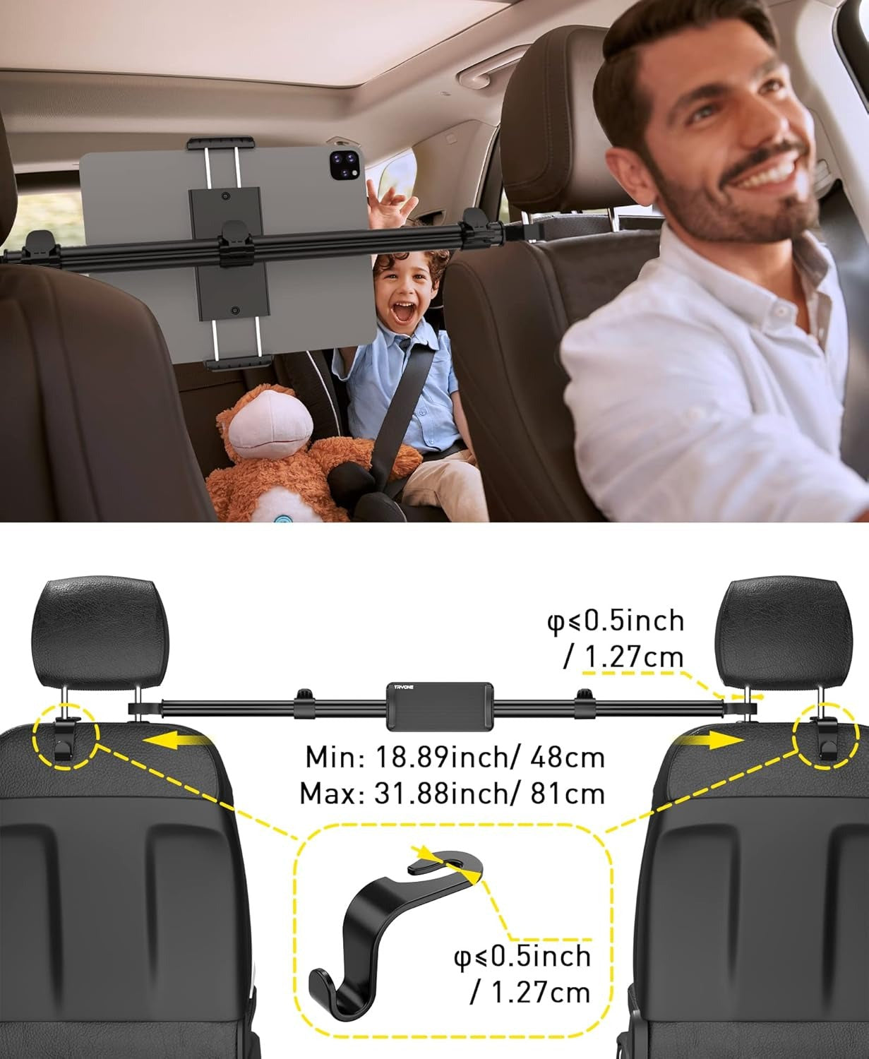 OwenGrid Car Tablet Extension Arm Holder Mount