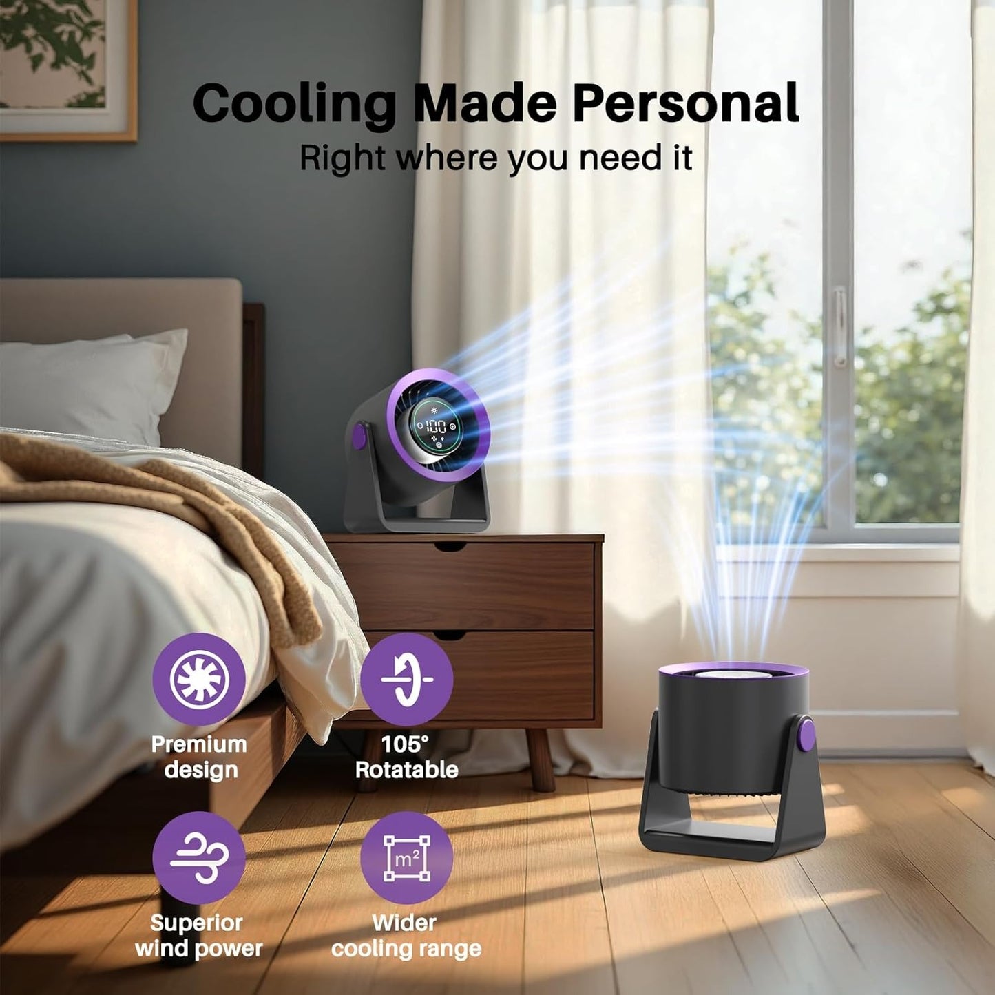 OwenGrid New Desktop Digital Display Turbo Powerful Fan