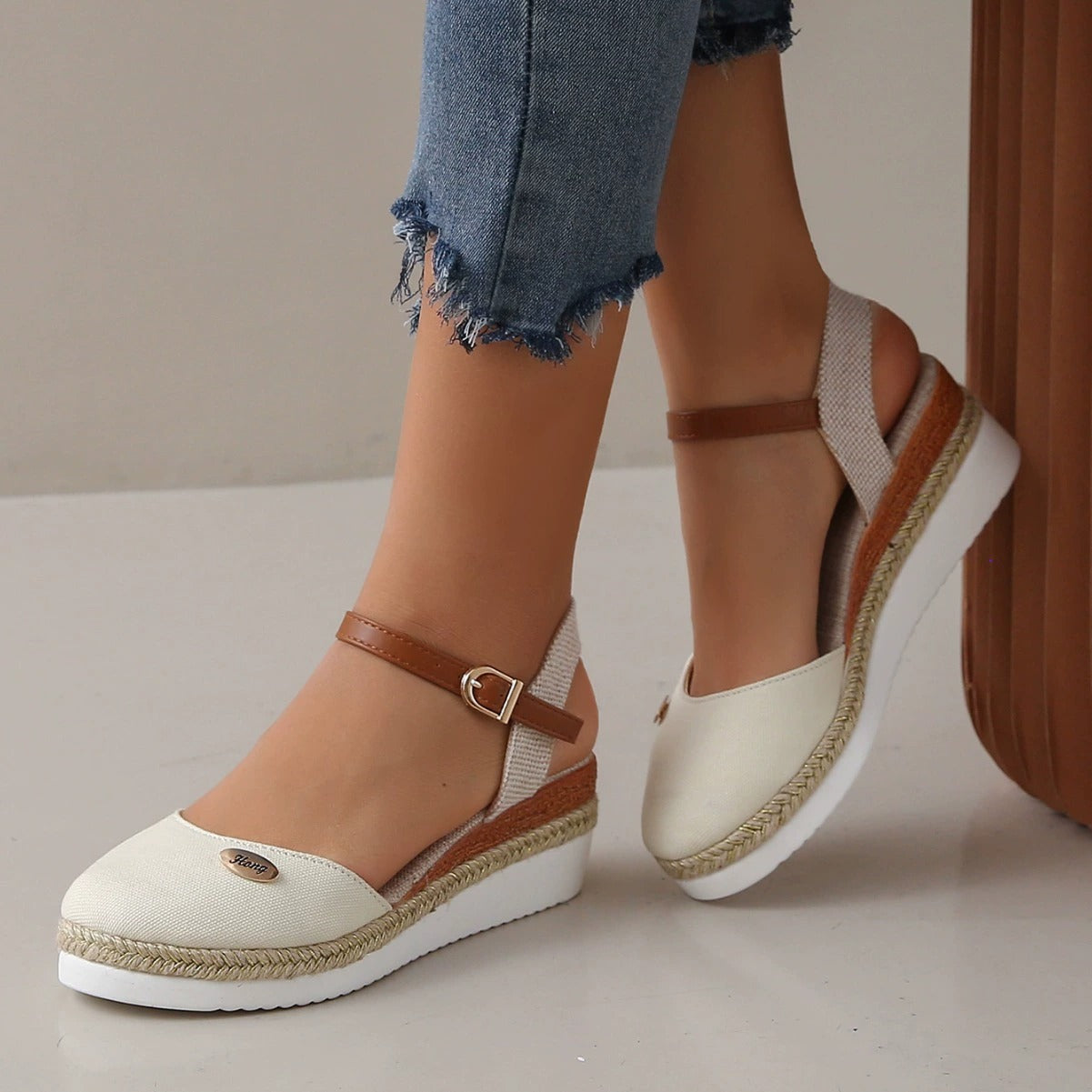 OwenGrid Women's Wedge-buckle Roman Sandals
