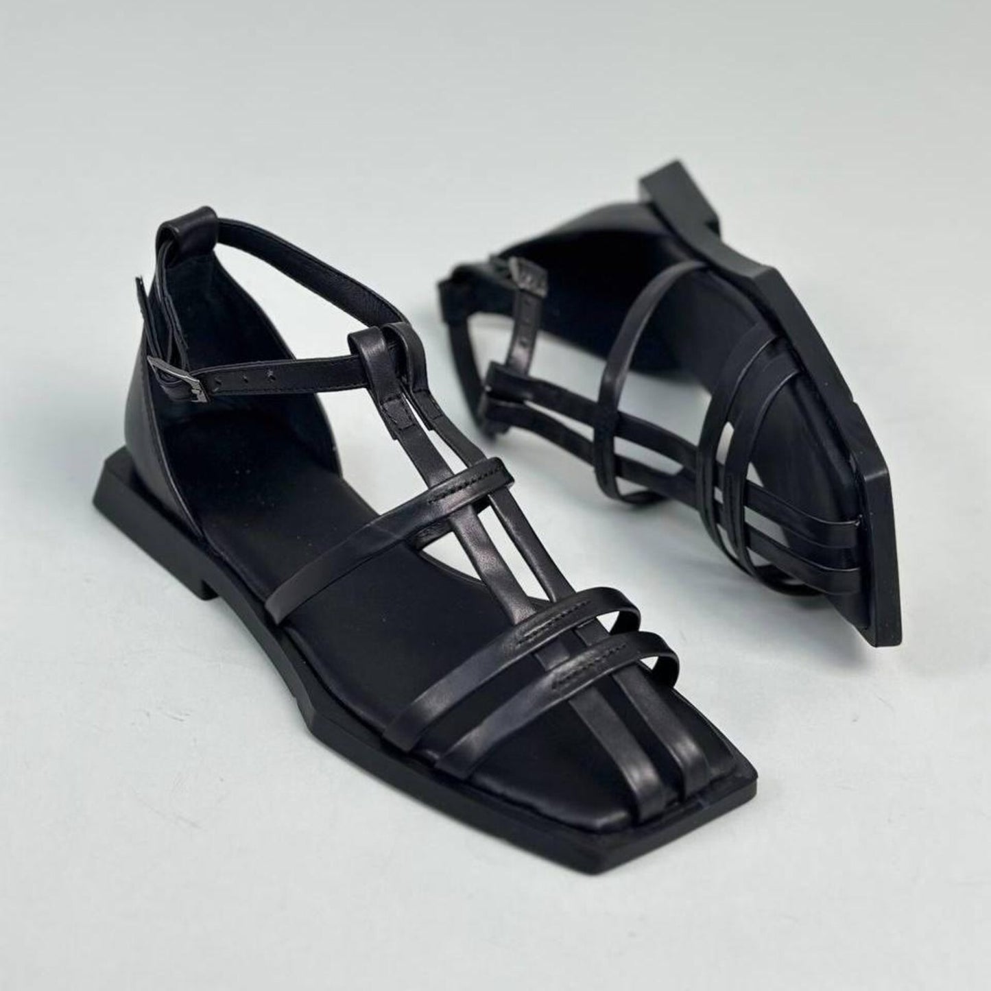 Women's Simple Square-soled Ankle Strap Flat Sandals