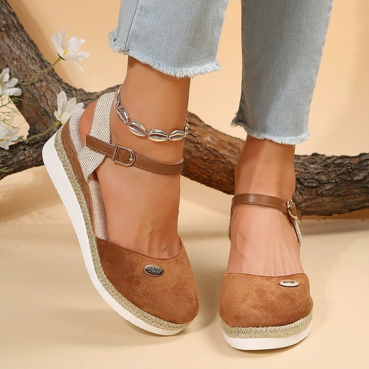 OwenGrid Women's Wedge-buckle Roman Sandals